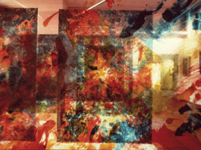 Espace pictural, Email sur altuglas Installation, 8 plans 100 x 67 cm, 1990