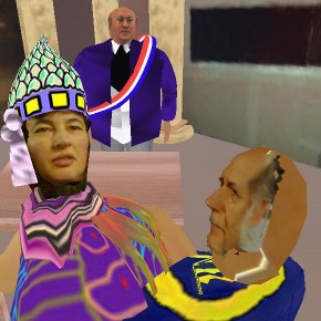 Le Technomariage, captures d’écran du programme de Réalité Virtuelle, 1999